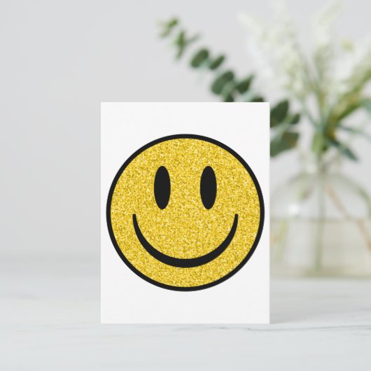Glitzer Smile Face Postkarte (Stehend Vorderseite)