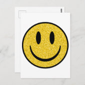 Glitzer Smile Face Postkarte (Vorne/Hinten)