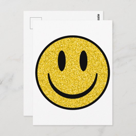 Glitzer Smile Face Postkarte (Vorne/Hinten)