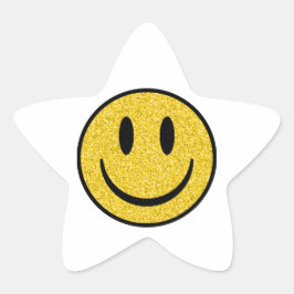 Glitzer Smile Face Stern-Aufkleber