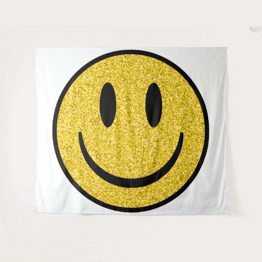 Glitzer Smile Face Wandteppich (Vorderseite (Horizontal))