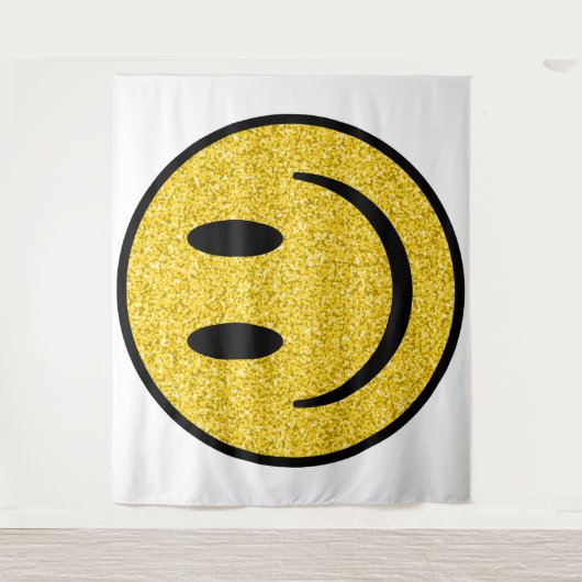 Glitzer Smile Face Wandteppich (Vorderseite)
