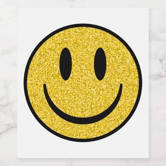Glitzer Smile Face Weinetikett (Einzelnes Label)