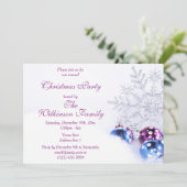 Glitzer Snowflake & Festivals Einladung (Stehend Vorderseite)