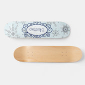 Glitzer Snowflake Mini Skateboard (Horizontal)