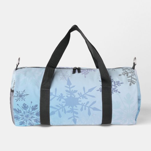 Glitzer Snowflake Mountain Winter Duffle Bag (Rückseite)
