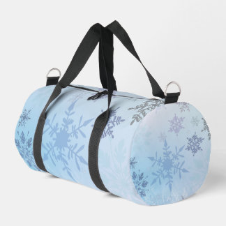 Glitzer Snowflake Mountain Winter Duffle Bag