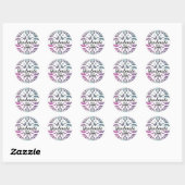 Glitzer Snowflake Ornament Mandala Handmade Logo Runder Aufkleber (Blatt)