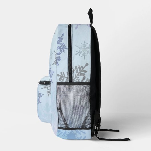 Glitzer Snowflake Snowy Mountain Winter Bedruckter Rucksack (Rechts)