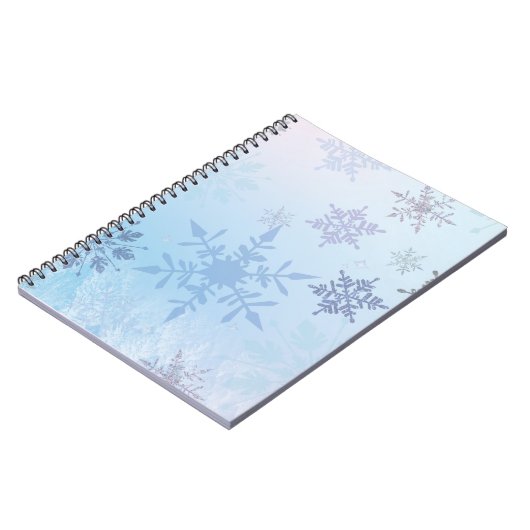 Glitzer Snowflake Snowy Mountain Winter Notizblock (Linke Seite)