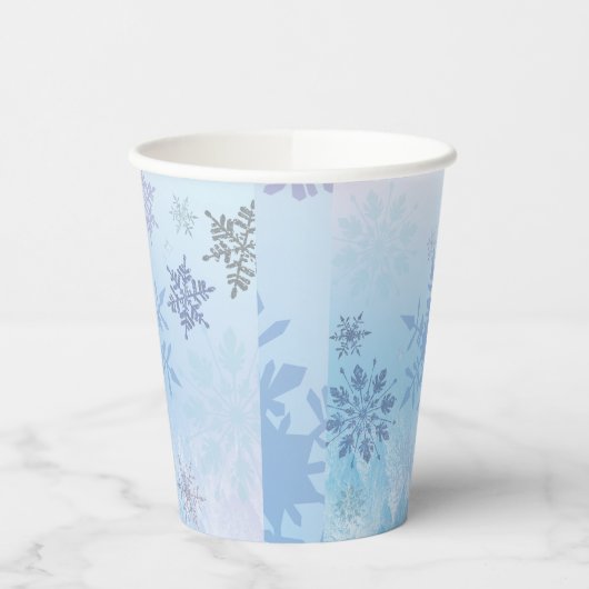 Glitzer Snowflake Snowy Mountain Winter Pappbecher (Links)