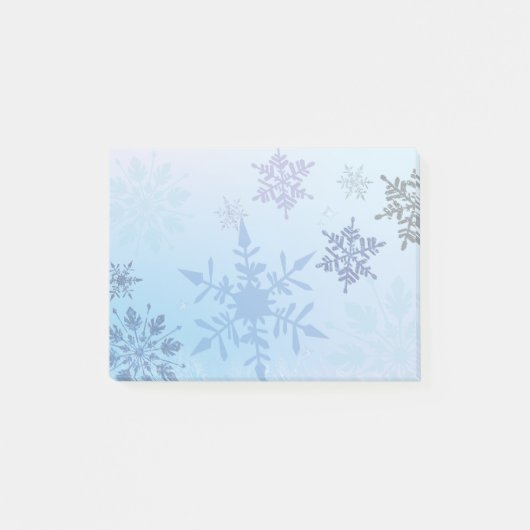 Glitzer Snowflake Snowy Mountain Winter Post-it Klebezettel (Vorderseite)