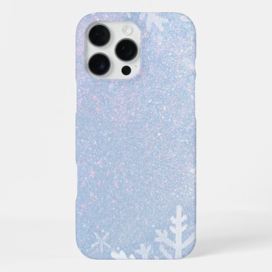 Glitzer Snowflake Winter iPhone 16 pro max Gehäuse Hülle (Rückseite)