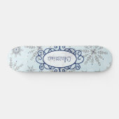Glitzer Snowflakes Altes Schulskateboard Skateboard (Horizontal)