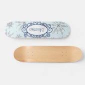 Glitzer Snowflakes Altes Schulskateboard Skateboard (Horizontal)