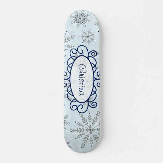 Glitzer Snowflakes Comp Skateboard (Vorne)