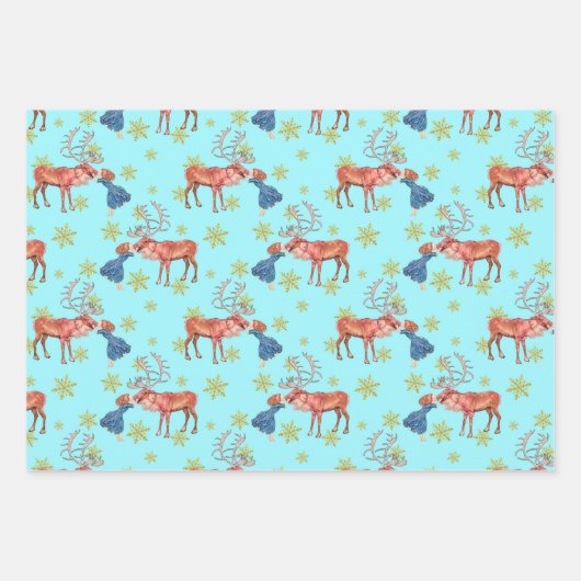 Glitzer Snowflakes Gerda und das Rentier-Muster Geschenkpapier Set (Vorderseite 2)