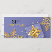 Glitzer Snowflakes Gold Geschenk Bow Blue Geschenk (Vorderseite)