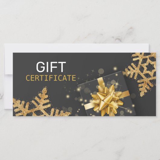 Glitzer Snowflakes Gold Geschenkboxen Black Gift C (Vorderseite)