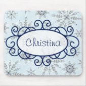 Glitzer Snowflakes Mousepad (Vorne)
