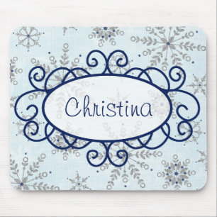 Glitzer Snowflakes Mousepad