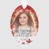 Glitzer Snowflakes Proud Großeltern Foto Name Ornament (Vorderseite)