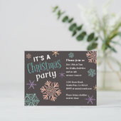 Glitzer Snowflakes Weihnachten Party Einladung Postkarte (Stehend Vorderseite)