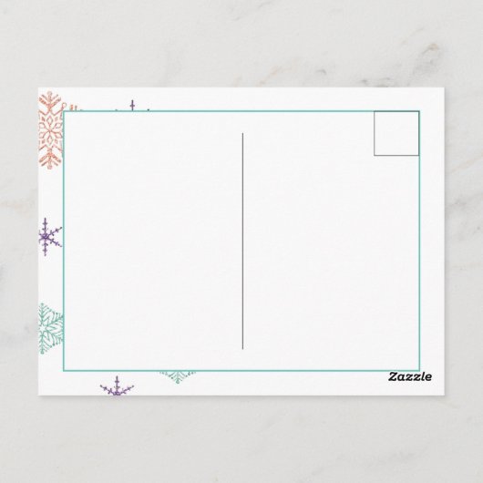 Glitzer Snowflakes Weihnachten Party Einladung Postkarte (Rückseite)