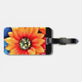 Glitzer Sonnenblume Gepäckanhänger (Rückseite horizontal)
