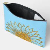 Glitzer Sonnenblume Muttertag Mit Monogramm Zubehörtasche (Offen)