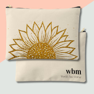 Glitzer Sonnenblume Muttertag Mit Monogramm Zubehörtasche