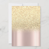 Glitzer, Sonnenblumen, Tiara Rose Gold Quinceanera Einladung (Rückseite)