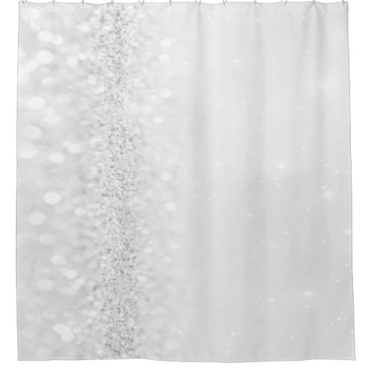 Glitzer Spark Abstrakt Princess Gray Silver Duschvorhang (Vorderseite)