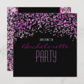 Glitzer Sparkle Black Pink Glam Party Einladungen (Vorne/Hinten)