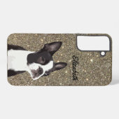 Glitzer Sparkle Boston Terrier Dog Niedlich Samsung Galaxy Hülle (Rückseite (Horizontal))