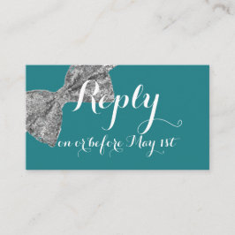 Glitzer Sparkle Bow RSVP-Karten Begleitkarte