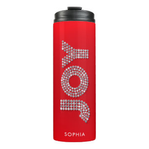Glitzer Sparkle Diamond Christmas JOY Individuelle Thermosbecher