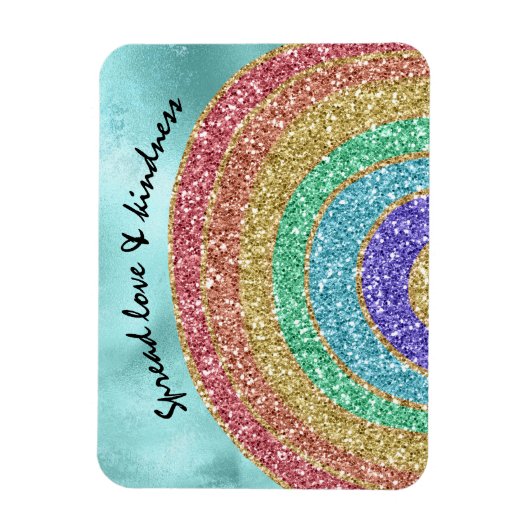 Glitzer Sparkle Gold Rainbow Magnet (Vertikal)