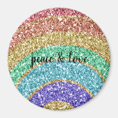 Glitzer Sparkle Gold Rainbow personalisiert Magnet (Vorne)