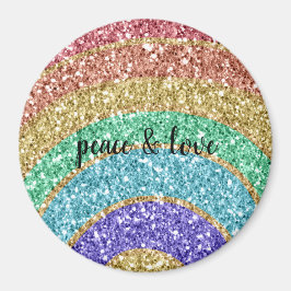 Glitzer Sparkle Gold Rainbow personalisiert Magnet