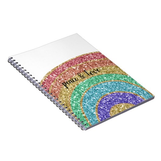 Glitzer Sparkle Gold Rainbow personalisiert Notizblock (Rechte Seite)