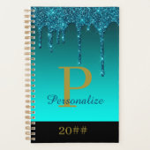 Glitzer Sparkle Individuelle Name Monogram Persona Planer (Vorderseite)