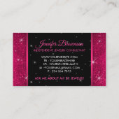 Glitzer Sparkle Pink Crown Schmuckzubehör Visitenkarte (Rückseite)
