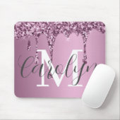 Glitzer Sparkle Rose Blush Girl Rosa Name Mousepad (Mit Mouse)