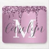 Glitzer Sparkle Rose Blush Girl Rosa Name Mousepad (Vorne)