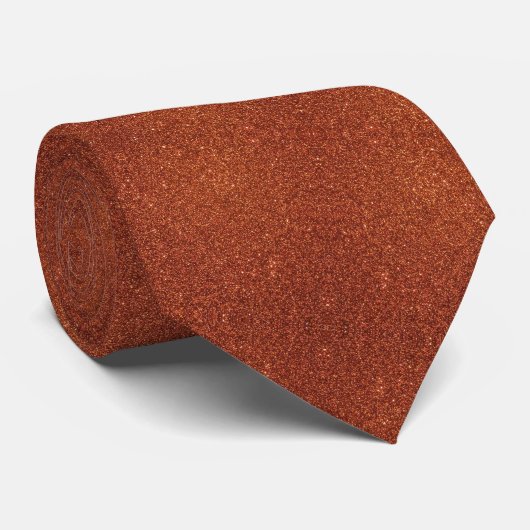 Glitzer Sparkle Rust Orange Earth Tone Krawatte (Gerollt)