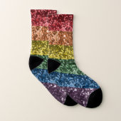 Glitzer Sparkle Sequin Look Spaß Regenbogen Socken (Paar)