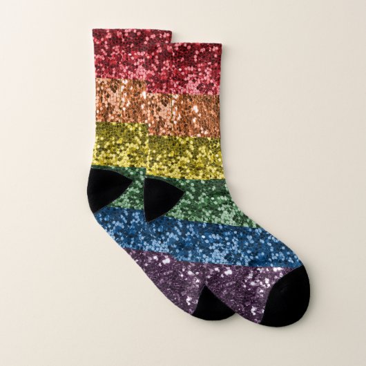 Glitzer Sparkle Sequin Look Spaß Regenbogen Socken (Paar)