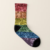 Glitzer Sparkle Sequin Look Spaß Regenbogen Socken (Links - Innen)