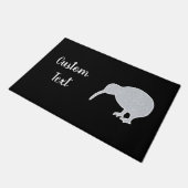 Glitzer Sparkle Silver NZ Kiwi mit benutzerdefinie Fußmatte (Schrägansicht)